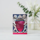 RENAISSANCE LITTLE ANGELS MONOGRAM Red Pink Ruby Visitekaartje (Staand voorkant)
