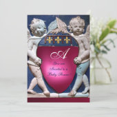 RENAISSANCE LITTLE ANGELS RED RUBY MONOGRAM KAART (Staand voorkant)