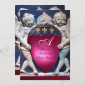 RENAISSANCE LITTLE ANGELS RED RUBY MONOGRAM KAART (Voorkant / Achterkant)