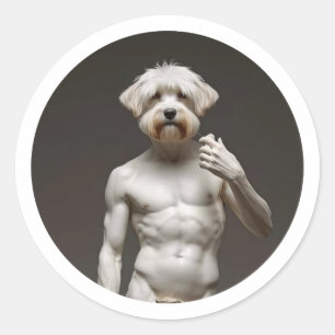 Renaissance marmeren beeldhouwwerk Maltees Ronde Sticker