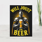 Renaissance Medieval Knight Will Joust For Beer Kaart (Voorkant)