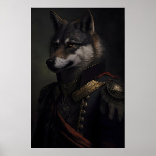 Renaissance Militaire Wolf Kunstprint Dierenliefhe Poster