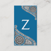 RENAISSANCE MONOGRAM 1 blue Visitekaartje (Achterkant)