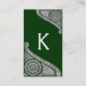 RENAISSANCE Monogram 1 groen Visitekaartje (Achterkant)