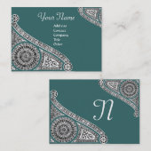 RENAISSANCE Monogram 2 blauw groen Visitekaartje (Voorkant / Achterkant)