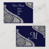 RENAISSANCE Monogram 2 donkerblauw Visitekaartje (Voorkant / Achterkant)