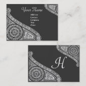 RENAISSANCE Monogram 2 donkergrijs Visitekaartje (Voorkant / Achterkant)