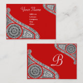 RENAISSANCE MONOGRAM 2 red Visitekaartje (Voorkant / Achterkant)