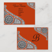 RENAISSANCE MONOGRAM 2 red Visitekaartje (Voorkant / Achterkant)