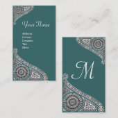 RENAISSANCE MONOGRAM 4 blue green Visitekaartje (Voorkant / Achterkant)