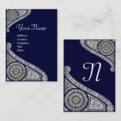 RENAISSANCE MONOGRAM 4 dark blue Visitekaartje (Voorkant / Achterkant)