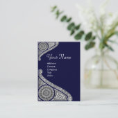 RENAISSANCE MONOGRAM 4 dark blue Visitekaartje (Staand voorkant)