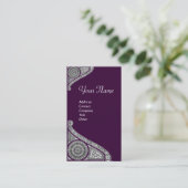 RENAISSANCE MONOGRAM 4 donker paars Visitekaartje (Staand voorkant)