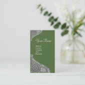 RENAISSANCE MONOGRAM 4 Treetop Green White Visitekaartje (Staand voorkant)