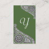 RENAISSANCE MONOGRAM 4 Treetop Green White Visitekaartje (Achterkant)