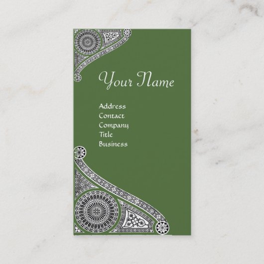 RENAISSANCE MONOGRAM 4 Treetop Green White Visitekaartje (Voorkant)