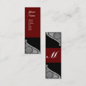 RENAISSANCE MONOGRAM red brown Mini Visitekaartje (Voorkant / Achterkant)