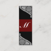 RENAISSANCE MONOGRAM red brown Mini Visitekaartje (Achterkant)