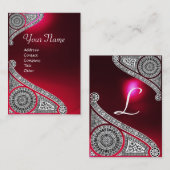 RENAISSANCE MONOGRAM Red Ruby Gem Visitekaartje (Voorkant / Achterkant)