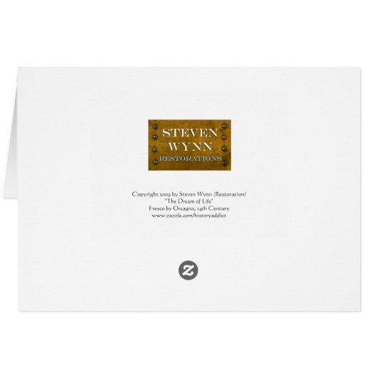 Renaissance Painting Card "Dream of Life" (Achterkant Horizontaal)