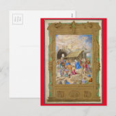RENAISSANCE PEINTURE DE LA NATIVITÉ COMME CARTE DE (Devant / Derrière)