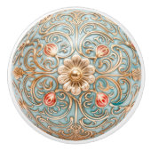 Renaissance Roos Keramische Knob Pull Keramische Knop (Voorkant)