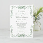 Renaissance  Sage Green bruiloft ceremonie Programma (Staand voorkant)