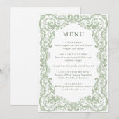 Renaissance  Sage Green Floral Wedding Menu (Voorkant / Achterkant)