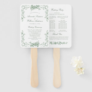 Renaissance sage Green Wedding Programma Handwaaier