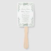 Renaissance  sage Green Wedding Programma Handwaaier (Voorkant)