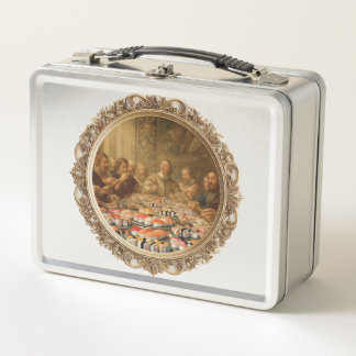 Renaissance-schilderijparodie Man die sushi eet
