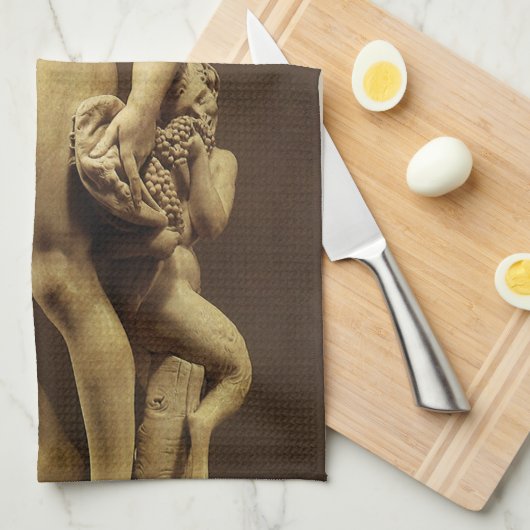  renaissance status Bacchus door Michelangelo Theedoek (Quarter Fold)