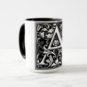 Renaissance stijl alfabet letter A op Mok (Voorkant links)