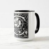 Renaissance stijl alfabet letter C op Mok (Voorkant rechts)