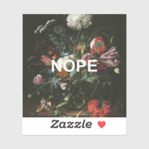 Renaissance stilleven schilderen + leuke nope teks sticker