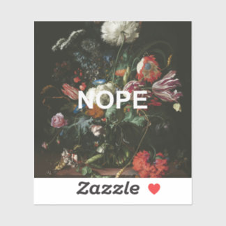 Renaissance stilleven schilderen + leuke nope teks sticker