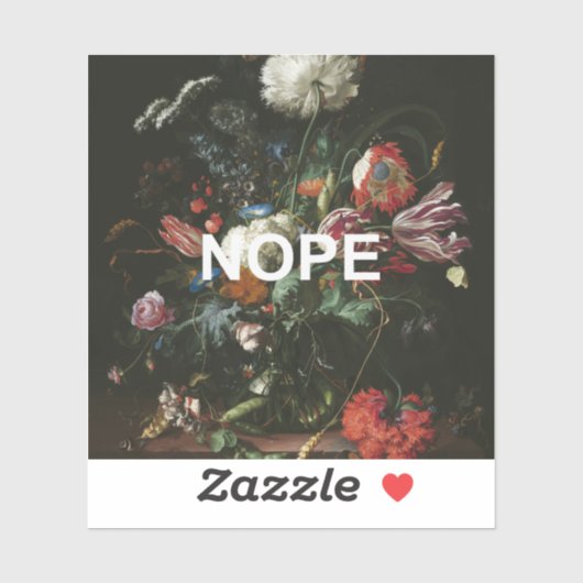 Renaissance stilleven schilderen + leuke nope teks sticker (Vel)