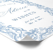 Renaissance  stoffig blauw advies & wensen poster (Hoek)