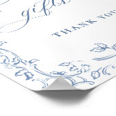 Renaissance stoffige blauwe Kaarten en geschenken Poster (Hoek)