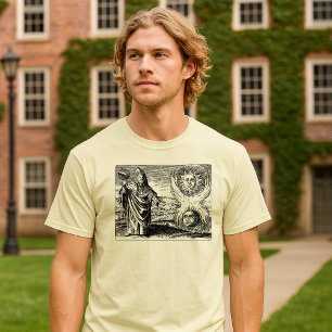 Renaissance Tijdperk Zon, Maan, Trismegistus Astro T-shirt