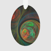 Renaissance Vert Art Abstrait Acrylique Oval (dos)