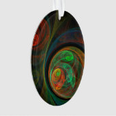 Renaissance Vert Art Abstrait Acrylique Oval (devant)