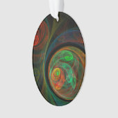Renaissance Vert Art Abstrait Acrylique Oval (devant)