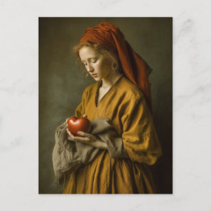 Renaissance-vrouw met hart briefkaart