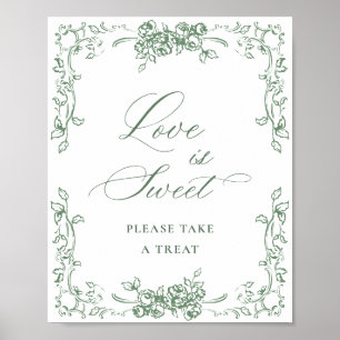 Renaissance Wijze Groene Bloemliefde is Zoet Poster