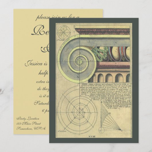 renaissancearchitectuur; Pensioenpartij Kaart (Voorkant / Achterkant)