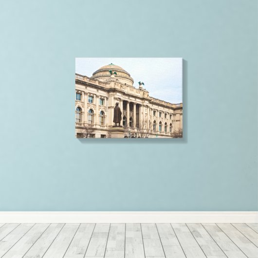 renaissancestijl openbare bibliotheek in milwaukee canvas afdruk (Insitu (Houten vloer))