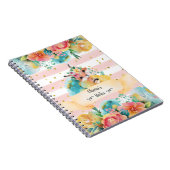 Renard adorable aquarelle fleurs délicates journal (Côté Droit)