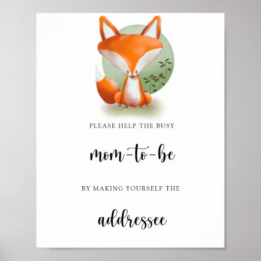 Renard - Affiche pour aider la future maman occupé (Devant)