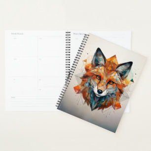 Renard aquarelle géométrique